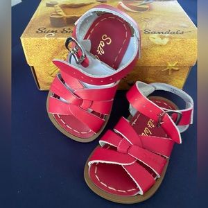 SALT WATER Red Baby Sandals